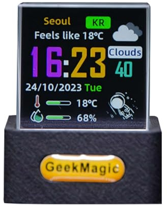 Mini ologramma 3D cubo display per regali da scrivania, orologio meteorologico WiFi, album fotografico, visualizzazione tempo e tempo in tempo reale, orologio digitale intelligente, regalo decorativo