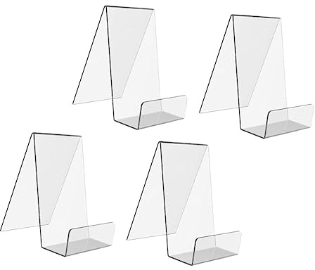 4 Pezzi Libri e Tablet Acrilico Espositori per Libri Arte e Dispositivi per Regali Speciali