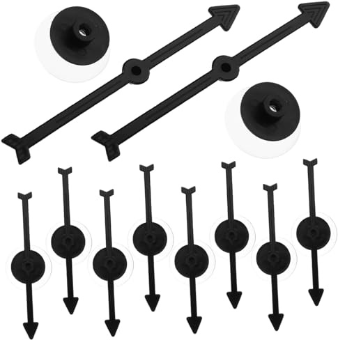 Gogogmee Accessoire de Jeu de Société 10pcs Flèches en Plastique Noir Ventouse pour Rotation Stable, Aide Pédagogique pour Enseignants en Mathématiques