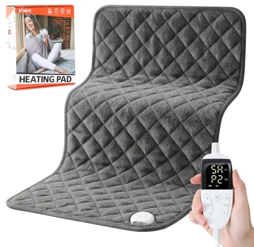 hYwecy Large Heating Pad for Back Pain Relief,50x 80cm Electric Heat Pad with 6 Heat Levels &10 Time Settings,Automatic Shut Off,Heat Pads for Back;Neck;Shoulder;Belly Pain Relief,Machine Washable