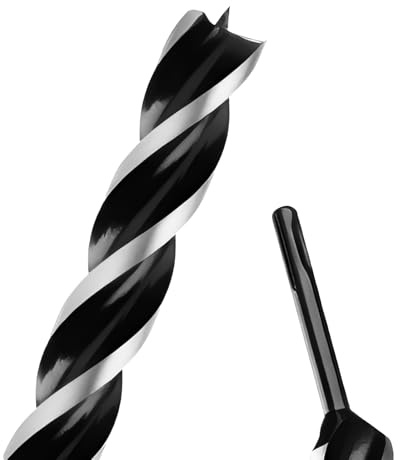 WOBLLMX 1-1/5 x 24 Auger Drill Bit with SDS Plus Shank for Wood | Tri Flute Ship Auger Long Drill Bit for Soft and Hard Wood,Tree Stump,Plastic,Drywall and Composite Materials