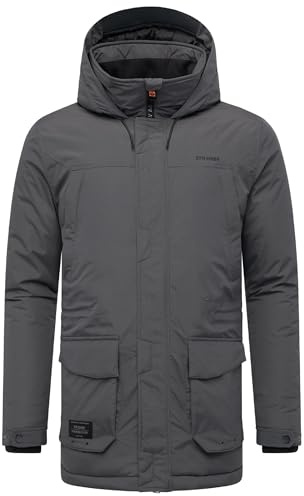 STONE HARBOUR Herren warme kurze Winterjacke mit Taillenzugband und Kapuze Wadiim XX S-3XL