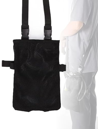 Cyberwork Bolsas para catéter universal, soporte elástico y versátil para catéter de pierna, bolsas de orina para llevar, correa de hombro ajustable y abertura invisible, usable y discreta (Negro)
