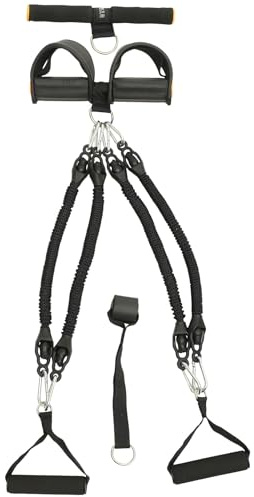 BUGUUYO Cuerda Elástica de Resistencia para Fitness Cuerda de Tracción con Pedal Multifuncional Equipo Portátil para Ejercicio Casa Entrenamiento de Abdomen y Brazos