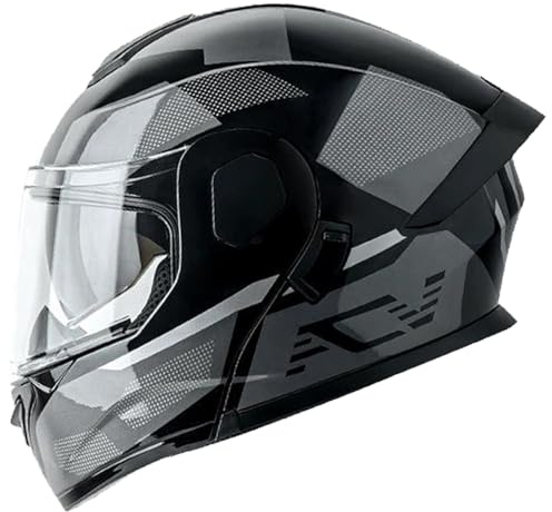 Caschi Moto Modulare Apribile con Doppia Visiera Casco Integrale Moto Flip Up Omologato DOTECE Caschi Motocross Modulari per Uomini e Donne Adulti Casco Protettivo Corsa L,L(59~60CM)