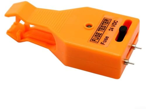 Probador y extractor de fusibles para coche, sonda ajustable para fusibles de hoja y vidrio, con luz indicadora, naranja (7 x 3,3 x 1,6 cm)