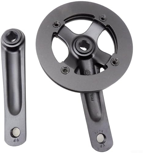 Bike Crankset, 140mm Square Taper Bicycle Crank Arm 28T 30T 32T Aluminum Alloy Chainring, for Youth Kids Compact & Folding Bikes, Lightweight Bike Crankset(32T)
