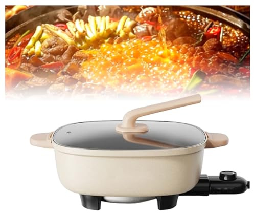 Pentola elettrica Shabu Shabu, pentola multifunzionale pentola elettrica portatile a vapore dal design separato con temperatura regolabile, for dormitorio domestico