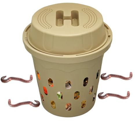 Compostiera interrata | Con fori di ventilazione,Contenitore per Vermicompostaggio da Giardinaggio,Per aiuole rialzate, cortile, vivaio, fattoria, principianti e professionisti