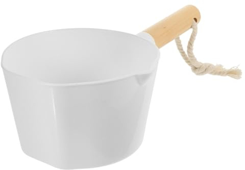 KICHOUSE Louche à Eau Longue Poignée en Plastique et Bois Accessoire Simple et Naturel Cuisine et Bain pour Usage Domestique et Arrosage 30,5 X 15,8 X 9,8 Cm