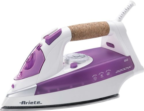 Ariete Steam Iron 2200W Viola 6232 Ferro da Stiro, Capacità Serbatoio 300 ml, Colpo vapore 130g