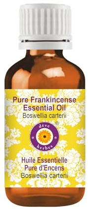 Deve Herbes Pure Frankincense Essential Oil (Boswellia carterii) Steam Distilled 100ml (3.38 oz)