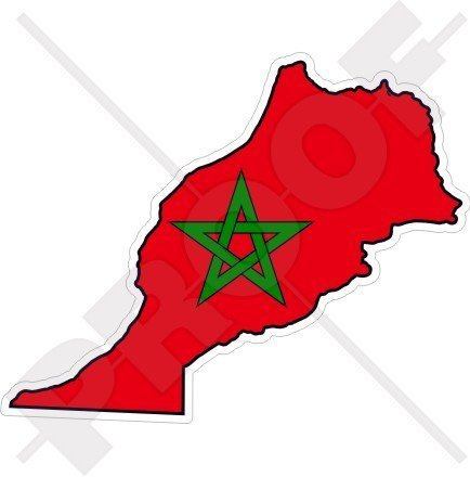 MAROKKO Marokkanische Karte-Flagge Westafrika, Marokko Afrikanisch 110mm Auto & Motorrad Aufkleber, Vinyl Stickers