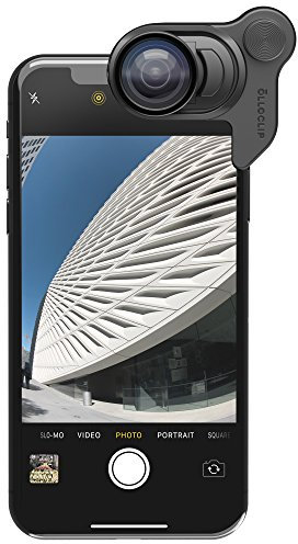 olloclip Connect X - Téléobjectfic grand-angle pour téléphone portable Apple iPhone X, idéale pour les photographes amateurs - Noir