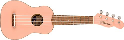 Fender Venedig Sopran-Ukulele, Walnuss-Griffbrett, Muschelrosa