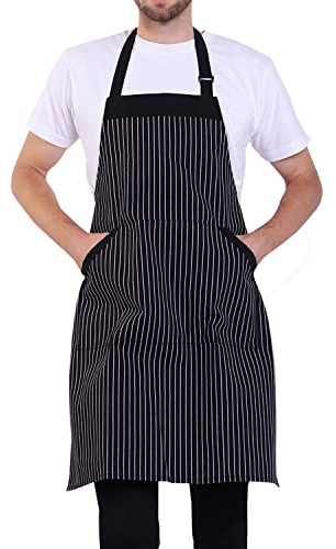 BIGHAS Verstellbare Schürze mit Tasche, Extra Lange Bänder für Damen und Herren, 18 Farben, für Koch, Küche, Zuhause, Restaurant, Cafe, Kochen, Backen, Gartenarbeit
