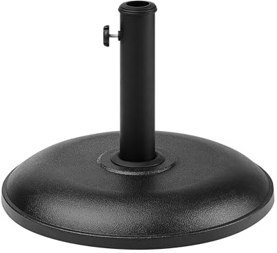 Pied de Parasol Rond en Béton Noir Diamètre 45 cm Structure Solide et Stable de 23 Kg Beliani