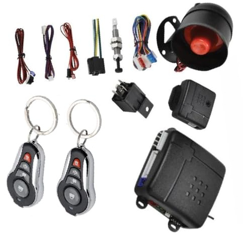 MASO Car Central Lock Universal Auto Remote Central Kit Vehicle Door Lock with Shock Sensor + Contorl Box + 2 Replacement Remote Contorl for Car Central Door Lock