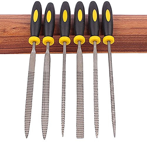 Toolstar - Set di lime sottili, 6 mini lime da 3 x 140 mm, per intaglio, utensili per modellare diamanti, metallo, legno, plastica