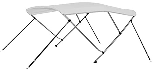 vidaXL 3-Bow Bimini Top Anti-Mehltau Verdeck Bootsverdeck Boot Sonnendach Sonnenverdeck Sonnensegel Sonnenschutz Weiß 183x160x137cm