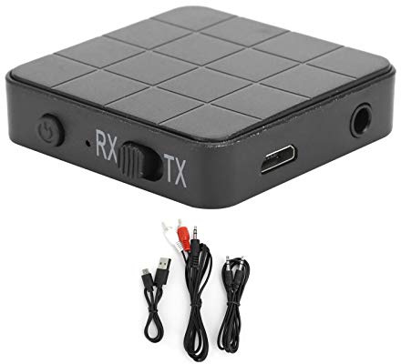 Bluetooth 5.0 Sender Empfänger 2 in 1, KN321 Adapter | Drahtloser Adapter für Fernseher Computer Laptop Stereo Kopfhörer Smartphone mit Micro-USB-Kabel 10m Reichweite 200mAh