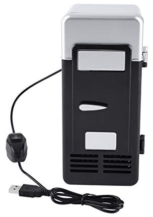 Mini Fridge - 1 Set of 19.4 x 9 x 9 cm LED Mini USB Refrigerator USB Refrigerator Drinks Beverage Cans Refrigerator and Heater for Cars, Homes, Offices, and Dorms