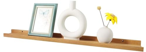 Recogwood Solid Oak Floating Shelves-90cm Wall Mounted, Invisible Wooden Wall Shelf, Picture Ledge Shelves for Bedroom, Living Room, Kitchen, Bathroom, Home Office