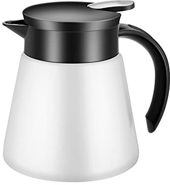 Coffee Jug,Stainless Steel Thermal Carafe Jugs,Vacuum Jug,Vacuum Insulated Coffee Pot,for Coffee,Juice,Milk,Tea (White,680ML)