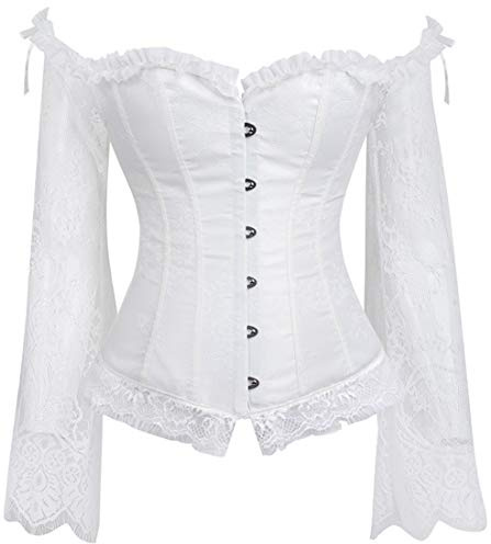 PANOZON Corset Brocado Corpiño Gótico y Clásico de Encaje para Mujer Fiesta de Halloween Novedades