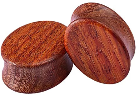 Homxi 2PCS Tunnel Plug Ohr 10mm,Tunnel Holz Set Ohrstecker Herren Plug 00G Oval Ear Plug Set Groß Braun