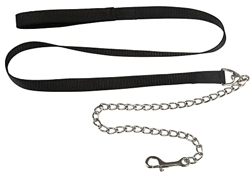 PFIFF 102990 Führstrick inkl. 70 cm Langer Kette Karabinerhaken, Anbindestrick, 200cm Schwarz