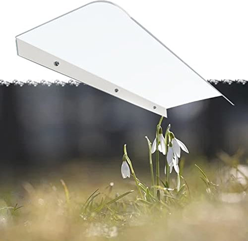 KADEUX Auvent Fenêtre Extérieur Transparent, Auvent Porche, Marquise De Porte Incurvé, Auvent Marquise Silencieux, Marquise Protection Contre La Neige Pluie, PC Abri (Size : 50x120cm/20x48in)