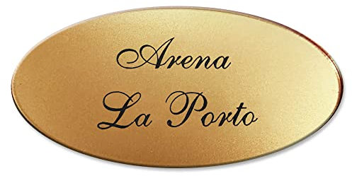 Targhe ovali in acrilico incise per porta ingresso targhette personalizzabili disponibili in diverse misure e colori