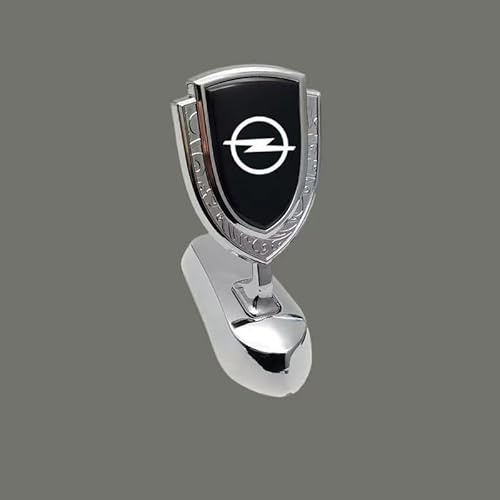 TENREV Auto Emblem für Opel Meriva 2014 2015 2016 2017, 3D Logo Abzeichen Aufkleber Plakette Stickers Motorhaube Karosserie Selbstklebend Metall Zubehör,Silver