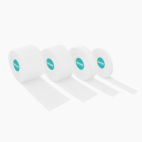Okaei Cinta elástica de 12 m: 40 mm, 30 mm, 20 mm, 10 mm de ancho, costura de 4 unidades, con certificado Öko-Tex, fácil estiramiento, banda elástica ancha, ideal para costura, ropa y manualidades (12