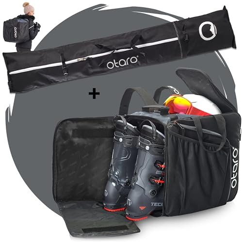 Otaro Borsa porta scarponi sci con scomparto per casco (PRO Set 57L + Sacca Sci XL/Grigio)