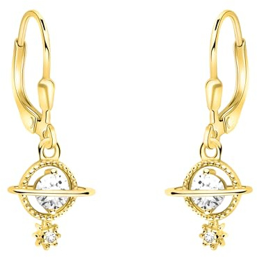 SOFIA MILANI - Damen Ohrringe 925 Silber - mit Zirkonia Steinen - Saturn Ohrhänger