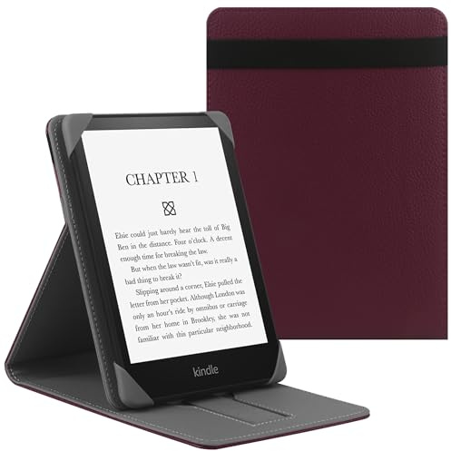 HoYiXi Universal Hülle für 6,6.8/7 Kindle Paperwhite/Colorsoft/Signature Edition 2024-2021 Kompatibel mit 6-6.8 Kobo/Pocketbook/Tolino/Sony eReaders Leder Stand Schutzhülle, Lila