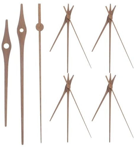 Gadpiparty Uhrzeiger Aus Holz, Holzuhr HäNde 5 SäTze Schwarze Walnuss Uhrzeiger Ersatz für 12 Zoll Wanduhr DIY Uhr Reparatur Und Austausch