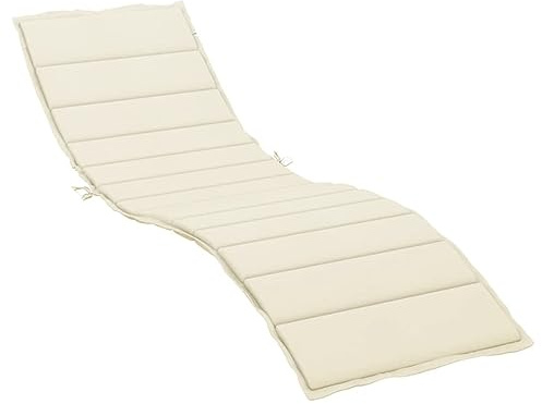 Homgoday Cojín de Tumbona de Tela Oxford Cojin Tumbona Exterior, Colchonetas para Tumbonas, Colchoneta Hamaca, Cojín De Silla De Hamaca, Colchón para Tumbona Gris taupé 200x60x3 cm Crema