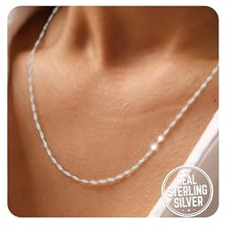 HARJJME Singapur Twist Kette Silberkette Damen 925 ohne Anhänger Kette Silber 925/585 Vergoldetes Silber Halskette Silber Gold Frauen 925 Sterling Silber Kette Schmuck Geschenke 35CM-55CM