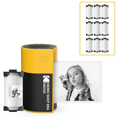 KODAK Memo Shot ERA Kids Instant Digital Camera and Photo Label Printer, White (Camera with 1 Roll One-Touch Label Cartridge)