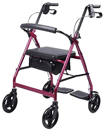 Gehhilfe für Senioren Rollator Rollator Gehhilfe mit Sitz Klappbarer Aluminium-Rollgehhilfe mit Rädern Klappbarer Rollator für Senioren 8-stufig verstellbarer Handlauf Interessant