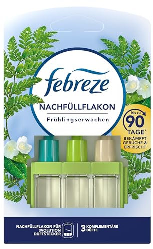 Febreze 3Volution Frühlingserwachen Duftstecker Nachfüllflakon 7x20ml, 3 Wechselnde Düfte Zum Bekämpfen Von Gerüchen