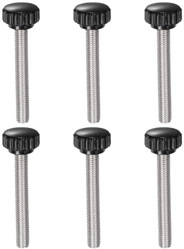 QUARKZMAN 6 Stück Rändelschraube mit Gewinde M8 x 55mm x 22mm Rundkopfschraube Edelstahl 304 Rundgriffbolzen Klemmknöpfe 22mm Handknöpfe Daumenschrauben Spannschraube für Industrie Maschine