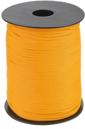 QUARKZMAN Polypropylen-Seil 3mm Polypropylenseil 10Om PP Flechtleine Textilseil Leine Nylonschnur Schnur Reißfeste Rope Kunststoffseil für Wäscheleine Camping Wandern Outdoor, Orangegelb