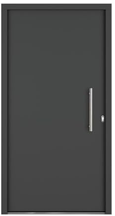 HORI Haustür Eingangstür Aluminium Kunststoff Komplettset - Haus Eingangstür mit 5-fach Verriegelung - Wärmeschutzglas - Farbe: Anthrazit (innen Weiß) - DIN Rechts - Modell: Slim - 200 x 100 cm
