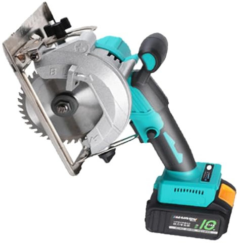 Caibendss Mini Sega Circolare compatta, Batteria da 4,0 Ah e 6,0 Ah, Regolabile da 0 a 45°, Adatta per Tagliare Legno, Piastrelle, Metalli teneri, plastica,1Electricity-4000HA