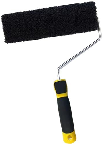 9 - Inch High - Performance Black Putty Roller Brush Strong Adsorption High - Elastic Nylon Filament Loops, 44mm Core Reusable After Cleaning for Wall Base Treatment, Various Wall - Related Projects