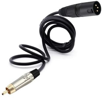 RCA Connector Jack Male to XLR Male Cable OFC AUX Audio Cable Balanced For Amplifier Mixer(Svart,2.98m)